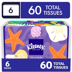 Kleenex Slim Wallet 3-Ply Facial Tissues, 6 Pack (60 Tissues) Kleenex Slim Wallet 3-Ply Facial Tissues, 6 Pack (60 Tissues)