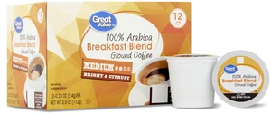 Great Value 100% Arabica Breakfast Blend Medium Roast Ground Coffee Pods, 12 Count Great Value 100% Arabica Breakfast Blend Medium Roast Ground Coffee Pods, 12 Count