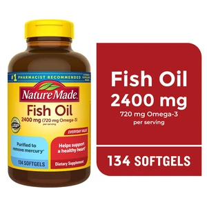 Nature Made Fish Oil 2400mg per Serving Softgels, Omega 3, 134 Count Nature Made Fish Oil 2400mg per Serving Softgels, Omega 3, 134 Count