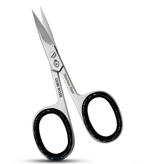 Professional Stainless Steel Curved Nail & Cuticle Scissors with Rubber Inserts for Manicure, Grooming, Eyebrow, Mustache, Nose Hair, Eyelash, Dry Skin Professional Stainless Steel Curved Nail & Cuticle Scissors with Rubber Inserts for Manicure, Grooming, Eyebrow, Mustache, Nose Hair, Eyelash, Dry Skin