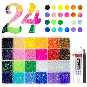 Qiipii 24 Color Full Grids 3mm Resin Bedazzler Kit Rhinestones Qiipii 24 Color Full Grids 3mm Resin Bedazzler Kit Rhinestones