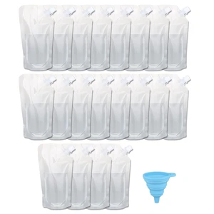 20 Pcs Plastic Liquor Flasks with Funnel, 16 oz Concealable Travel Flask Bags 20 Pcs Plastic Liquor Flasks with Funnel, 16 oz Concealable Travel Flask Bags