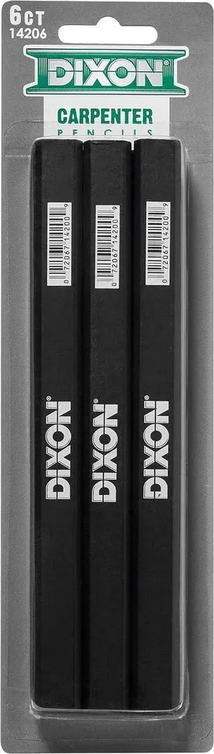 DIXON Industrial Carpenter Pencils, Medium, Black and Silver, 6-Pack, (14206) DIXON Industrial Carpenter Pencils, Medium, Black and Silver, 6-Pack, (14206)