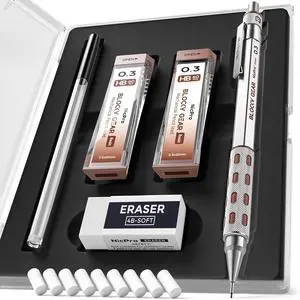 Nicpro Blocky Gear 0.3 mm Mechanical Pencils Set in Case Nicpro Blocky Gear 0.3 mm Mechanical Pencils Set in Case