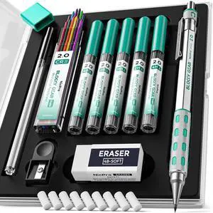 Nicpro 2.0 mm Mechanical Pencils Set, Metal Drafting Pencil with Case Nicpro 2.0 mm Mechanical Pencils Set, Metal Drafting Pencil with Case