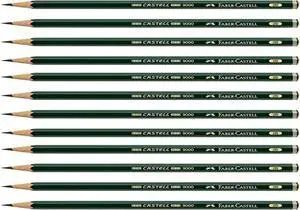 Faber-Castell Pencils, Castell 9000 Graphite art 2B pencils for drawing, sketching - 12 Artist pencils Faber-Castell Pencils, Castell 9000 Graphite art 2B pencils for drawing, sketching - 12 Artist pencils