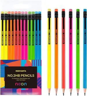 Pre-Sharpened #2 Pencils, Neon, Back to School Supplies, 12 Count Pre-Sharpened #2 Pencils, Neon, Back to School Supplies, 12 Count
