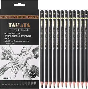 RVOGJP TAMATA Professional Drawing Sketching Pencil Set - 12 Pieces Art Graphite Pencils(12B - 4H), Ideal for Drawing Art, Sketching, Shading, for Beginners & Pro Artists RVOGJP TAMATA Professional Drawing Sketching Pencil Set - 12 Pieces Art Graphite Pencils(12B - 4H), Ideal for Drawing Art, Sketching, Shading, for Beginners & Pro Artists