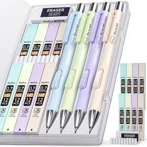Nicpro Pastel Mechanical Pencil Set, 0.7mm Cute Pencils, Fast Click, 4 Pack Nicpro Pastel Mechanical Pencil Set, 0.7mm Cute Pencils, Fast Click, 4 Pack