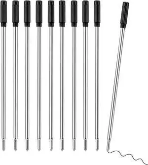Black Ink Refill, Replaceable Ballpoint Pen Refills Compatible with Cross Ballpoint Pen (Medium Point Metal Refill, Pack of 10) Black Ink Refill, Replaceable Ballpoint Pen Refills Compatible with Cross Ballpoint Pen (Medium Point Metal Refill, Pack of 10)