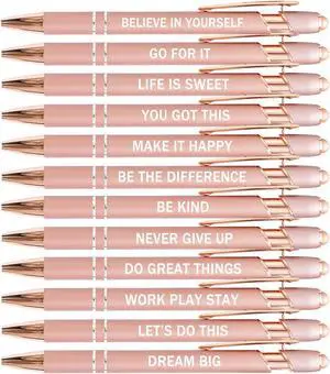PASISIBICK 12 Pieces Rose Gold Inspirational Motivational Quotes Snarky Screen Touch Stylus Ballpoint Pens, Office Encouraging Scriptures, Black Ink (Rose Gold,Motivational) PASISIBICK 12 Pieces Rose Gold Inspirational Motivational Quotes Snarky Screen Touch Stylus Ballpoint Pens, Office Encouraging Scriptures, Black Ink (Rose Gold,Motivational)