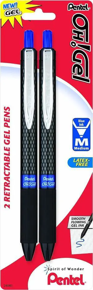 Pentel Oh! Gel Retractable Gel Pen, 0.7mm, Blue Ink, 2 Pack (K497BP2C) Pentel Oh! Gel Retractable Gel Pen, 0.7mm, Blue Ink, 2 Pack (K497BP2C)