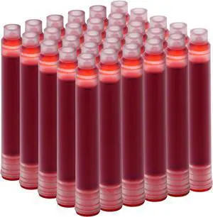 Jinhao Fountain Pen Red Ink Cartridge International Standard 2.6mm Bore Diameter Ink Refill Set of 30 PCS Jinhao Fountain Pen Red Ink Cartridge International Standard 2.6mm Bore Diameter Ink Refill Set of 30 PCS
