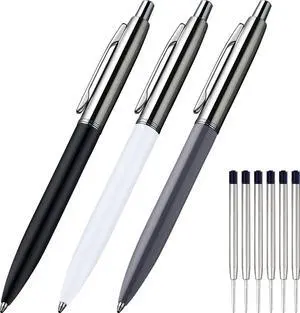ChaoQ 3 Pcs Retractable Metal Ballpoint Pens, for Gift, Business, Office ChaoQ 3 Pcs Retractable Metal Ballpoint Pens, for Gift, Business, Office