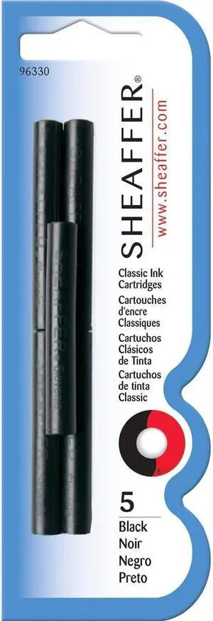 Sheaffer Skrip Fountain Pen Classic Ink Cartridge - Black (five per card) Sheaffer Skrip Fountain Pen Classic Ink Cartridge - Black (five per card)