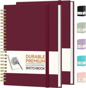 Forvencer 2 Pack Blank Spiral Notebook, 8"x 5.6"Hardcover Sketch Book Forvencer 2 Pack Blank Spiral Notebook, 8"x 5.6"Hardcover Sketch Book