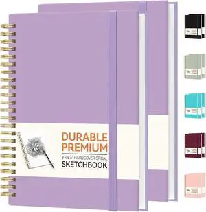 Forvencer 2 Pack Blank Spiral Notebook, 8"x 5.6"Hardcover Sketch Book Forvencer 2 Pack Blank Spiral Notebook, 8"x 5.6"Hardcover Sketch Book