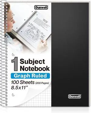 Dunwell 1-Subject Graph Paper Notebook 8.5x11, 200 Pages, Black Dunwell 1-Subject Graph Paper Notebook 8.5x11, 200 Pages, Black