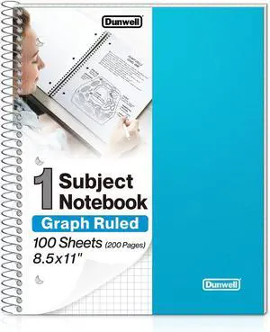 Dunwell 1-Subject Graph Paper Notebook 8.5x11, 200 Pages, Blue Dunwell 1-Subject Graph Paper Notebook 8.5x11, 200 Pages, Blue