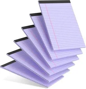 AILZFEI 6pcs Small Legal Pad 5x8 College Ruled Purple Legal Pads Notepads 6 Pack Study Back Writing Pads 5 x 8 Perforated Narrow Ruled Pads of Paper Purple AILZFEI 6pcs Small Legal Pad 5x8 College Ruled Purple Legal Pads Notepads 6 Pack Study Back Writing Pads 5 x 8 Perforated Narrow Ruled Pads of Paper Purple