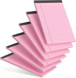 AILZFEI 6pcs Small Note Pad 5x8 College Ruled Pink Legal Pads Paper Notepads 6 Pack Study Back Writing Pads 5 x 8 Legal Pads Perforated Narrow Ruled Pads of Paper Pink AILZFEI 6pcs Small Note Pad 5x8 College Ruled Pink Legal Pads Paper Notepads 6 Pack Study Back Writing Pads 5 x 8 Legal Pads Perforated Narrow Ruled Pads of Paper Pink