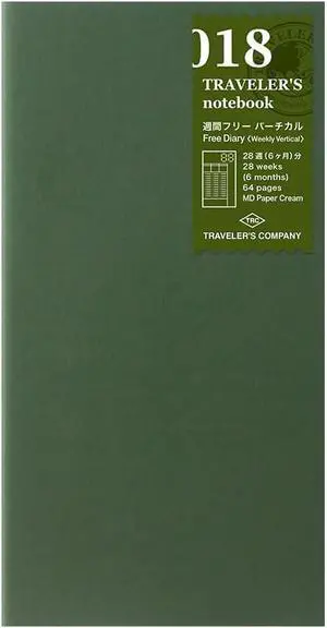Traveler's Notebook, Refill, Vertical Weekly Free, Regular Size, 14379006 Traveler's Notebook, Refill, Vertical Weekly Free, Regular Size, 14379006
