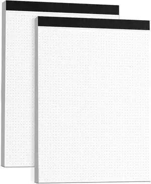 AILZFEI Dot Grid Desk Notepad 2 Pack 8.5 x 11 Dot Paper Pad, 30 Sheets per Pad, White, 5x5 (5 Dots per inch), Easy-Tear Perforations, 8.5"x11" Dot Grid Paper Note Pad AILZFEI Dot Grid Desk Notepad 2 Pack 8.5 x 11 Dot Paper Pad, 30 Sheets per Pad, White, 5x5 (5 Dots per inch), Easy-Tear Perforations, 8.5"x11" Dot Grid Paper Note Pad