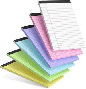 AILZFEI 6pcs Small Note Pads 5x8 Notebook Colored Legal Pads Paper College Ruled Notepad Writing Pads 5 x 8 Perforated Narrow Ruled Pads of Paper (Multicolor) AILZFEI 6pcs Small Note Pads 5x8 Notebook Colored Legal Pads Paper College Ruled Notepad Writing Pads 5 x 8 Perforated Narrow Ruled Pads of Paper (Multicolor)