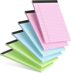 AILZFEI Colored Legal Pads 5x8 College Ruled, Note Pads Sturdy Back Writing Pads 30 Sheets/Pad, Colored Paper, Perforated Notepad with Sturdy Back (Pink Blue Green) AILZFEI Colored Legal Pads 5x8 College Ruled, Note Pads Sturdy Back Writing Pads 30 Sheets/Pad, Colored Paper, Perforated Notepad with Sturdy Back (Pink Blue Green)