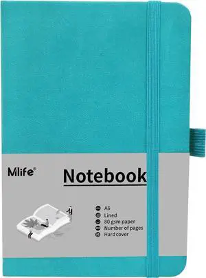 Mlife A6 Small Journal Notebook, Lined Pocket Notebook with Pen Holder, Mini Notebook Hardcover, 192 Pages, 3.9 inches * 5.5 inches Journal for Women and Man1PACK Turquoise Mlife A6 Small Journal Notebook, Lined Pocket Notebook with Pen Holder, Mini Notebook Hardcover, 192 Pages, 3.9 inches * 5.5 inches Journal for Women and Man1PACK Turquoise