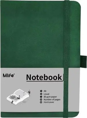 Mlife A6 Small Journal Notebook, Lined Pocket Notebook with Pen Holder, Mini Notebook Hardcover, 192 Pages, 3.9 inches * 5.5 inches Journal for Women and Man (Green) Mlife A6 Small Journal Notebook, Lined Pocket Notebook with Pen Holder, Mini Notebook Hardcover, 192 Pages, 3.9 inches * 5.5 inches Journal for Women and Man (Green)