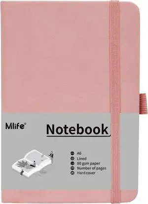 Mlife A6 Small Journal Notebook, Lined Pocket Notebook with Pen Holder, Mini Notebook Hardcover, 192 Pages, 3.9 inches * 5.5 inches Journal for Women and Man1PACK Pink Mlife A6 Small Journal Notebook, Lined Pocket Notebook with Pen Holder, Mini Notebook Hardcover, 192 Pages, 3.9 inches * 5.5 inches Journal for Women and Man1PACK Pink