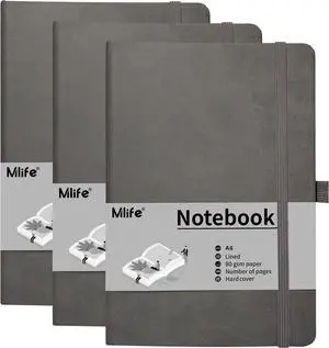 Mlife A6 Small Journal Notebook, Lined Pocket Notebook with Pen Holder, Mini Notebook Hardcover, 192 Pages, 3.9 inches * 5.5 inches Journal for Women and Man (3Pack Grey) Mlife A6 Small Journal Notebook, Lined Pocket Notebook with Pen Holder, Mini Notebook Hardcover, 192 Pages, 3.9 inches * 5.5 inches Journal for Women and Man (3Pack Grey)