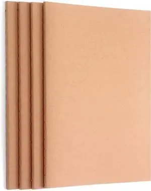 ZZTX 4 Pack Blank Kraft Notebooks A5, 36 Pages, 8.3 X 5.5 Inch ZZTX 4 Pack Blank Kraft Notebooks A5, 36 Pages, 8.3 X 5.5 Inch