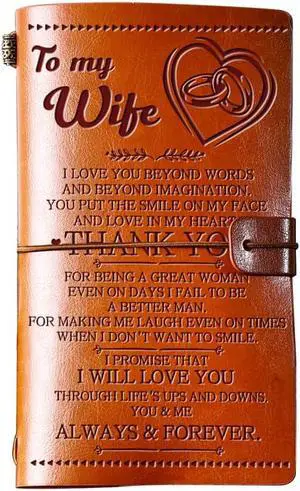 Wife Gift from Husband, Wife Leather Journal, Anniversary Wedding Gifts Wife Gift from Husband, Wife Leather Journal, Anniversary Wedding Gifts