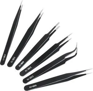6 Pcs Precision Tweezers Set, Anti-Static Stainless Steel Craft 6 Pcs Precision Tweezers Set, Anti-Static Stainless Steel Craft