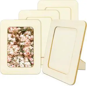VOKOY 4 Pack Wooden Picture Frames for Crafts, 4x6 Inch Wood DIY Picture Frame for Crafting & Painting, Unfinished Standing Photo Frame Wood Decorations for Art Projects Birthday Gifts VOKOY 4 Pack Wooden Picture Frames for Crafts, 4x6 Inch Wood DIY Picture Frame for Crafting & Painting, Unfinished Standing Photo Frame Wood Decorations for Art Projects Birthday Gifts