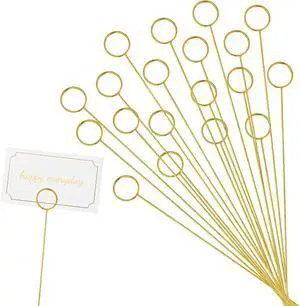 Abeillo 20Pcs Gold Floral Card Holder Picks, Metal Flower Card Holder Stick, Round Shape Table Name Number Clips, Place Card Holder for Gift Card Photo Memo Bouquet Decorations Abeillo 20Pcs Gold Floral Card Holder Picks, Metal Flower Card Holder Stick, Round Shape Table Name Number Clips, Place Card Holder for Gift Card Photo Memo Bouquet Decorations