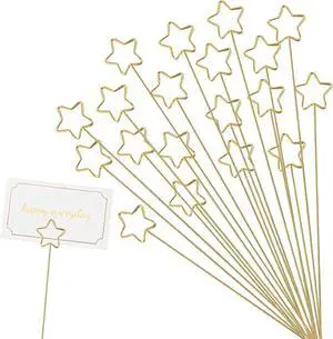 Abeillo 20 Pcs Floral Card Holder Picks Gold Star Picture Sticks for Centerpiece, Photo Holders for Tables Flower Card Holder Stick for Bouquets, Greeting Cards, Postcards Wedding Party Abeillo 20 Pcs Floral Card Holder Picks Gold Star Picture Sticks for Centerpiece, Photo Holders for Tables Flower Card Holder Stick for Bouquets, Greeting Cards, Postcards Wedding Party