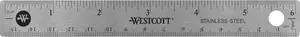 Westcott 10414 Stainless Steel Metal Ruler with Non-Slip Cork Base, 6 in Westcott 10414 Stainless Steel Metal Ruler with Non-Slip Cork Base, 6 in
