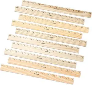 hand2mind 12 inch Wood Rulers with 1/4 Divisions, Pack of 10 hand2mind 12 inch Wood Rulers with 1/4 Divisions, Pack of 10