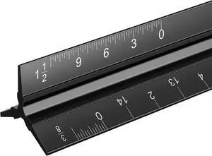 Architectural Scale Ruler, 12 Inch Aluminium Architect Scale Ruler, Imperial Metal Engineers Triangular Ruler for Architects, Students and Draftsmen, Laser Etched Markings Architectural Scale Ruler, 12 Inch Aluminium Architect Scale Ruler, Imperial Metal Engineers Triangular Ruler for Architects, Students and Draftsmen, Laser Etched Markings