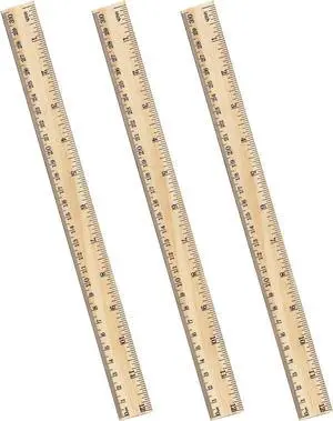 ZZTX 3 Pack Wooden Ruler 12 Inch30 cm) ZZTX 3 Pack Wooden Ruler 12 Inch30 cm)
