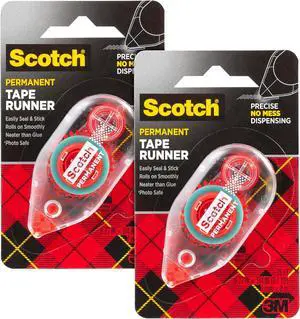 Scotch Double Sided Tape Runner, 0.27 in x 26 ft., Perfect for Holiday Crafts, Gifts, and DIY, (Pack of 2) Scotch Double Sided Tape Runner, 0.27 in x 26 ft., Perfect for Holiday Crafts, Gifts, and DIY, (Pack of 2)