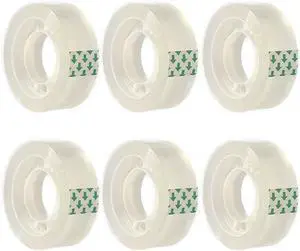 6 Rolls Transparent Tape Refills Rolls, Clear Tape, 3/4 x 1000 in, 1 in Core Gift Wrapping Tape for Office, Home, School 6 Rolls Transparent Tape Refills Rolls, Clear Tape, 3/4 x 1000 in, 1 in Core Gift Wrapping Tape for Office, Home, School