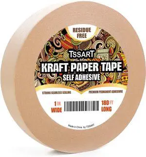 Kraft Paper Tape K49 - Self Adhesive Brown Frame Backing Tape Packing Tape with Oxidation Resistance for Picture Framing, Masking, Sealing and Packaging Use - 1inch Wide 180FT Long Kraft Paper Tape K49 - Self Adhesive Brown Frame Backing Tape Packing Tape with Oxidation Resistance for Picture Framing, Masking, Sealing and Packaging Use - 1inch Wide 180FT Long