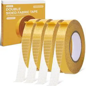 4 Pack 0.5 in x 33FT/10mDouble Sided Fabric Tape Heavy Duty for HemFashion Dress, Cloth CurtainsHigh Adhesive Sticky but Removable and Residue Free, No Sewing or Ironing NeedMultipurpose, 4 Pack 0.5 in x 33FT/10mDouble Sided Fabric Tape Heavy Duty for HemFashion Dress, Cloth CurtainsHigh Adhesive Sticky but Removable and Residue Free, No Sewing or Ironing NeedMultipurpose,