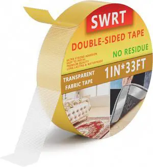 SWRT Double Sided Fabric Tape 1" x 33FT Heavy Duty SWRT Double Sided Fabric Tape 1" x 33FT Heavy Duty
