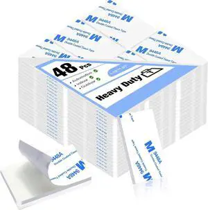 White Double Sided Adhesive Pads,Heavy Duty Mounting Tape,48Pcs 3mm Thickness Pre-Cut Foam Tape,Super-Sticky Black Strong Pads Rectangle Shape Waterproof for Walls Picture, Car, Home, Office White Double Sided Adhesive Pads,Heavy Duty Mounting Tape,48Pcs 3mm Thickness Pre-Cut Foam Tape,Super-Sticky Black Strong Pads Rectangle Shape Waterproof for Walls Picture, Car, Home, Office
