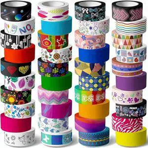 KUNMINGER 40 Rolls Washi Tape Set - 15 mm Wide Colored Decorative Tape for DIY Crafts, Junk Journal Supplies, Scrapbooking Supplies, Bullet Journals, Planners, Party Decorations KUNMINGER 40 Rolls Washi Tape Set - 15 mm Wide Colored Decorative Tape for DIY Crafts, Junk Journal Supplies, Scrapbooking Supplies, Bullet Journals, Planners, Party Decorations